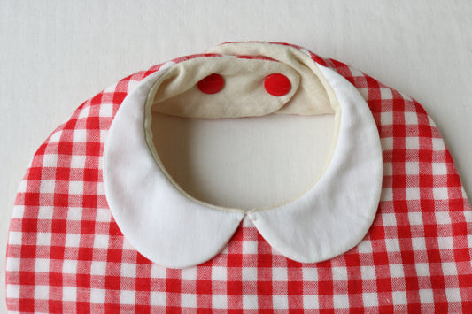 Red gingham check Bib