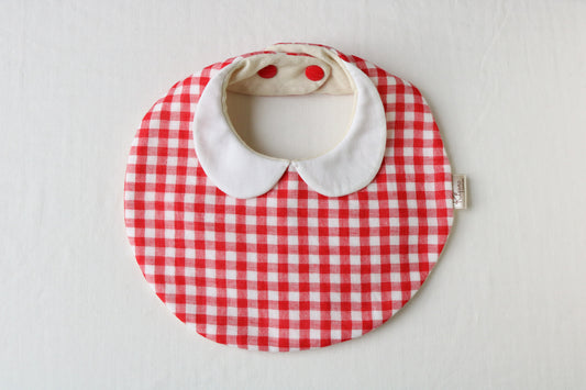 Red gingham check Bib