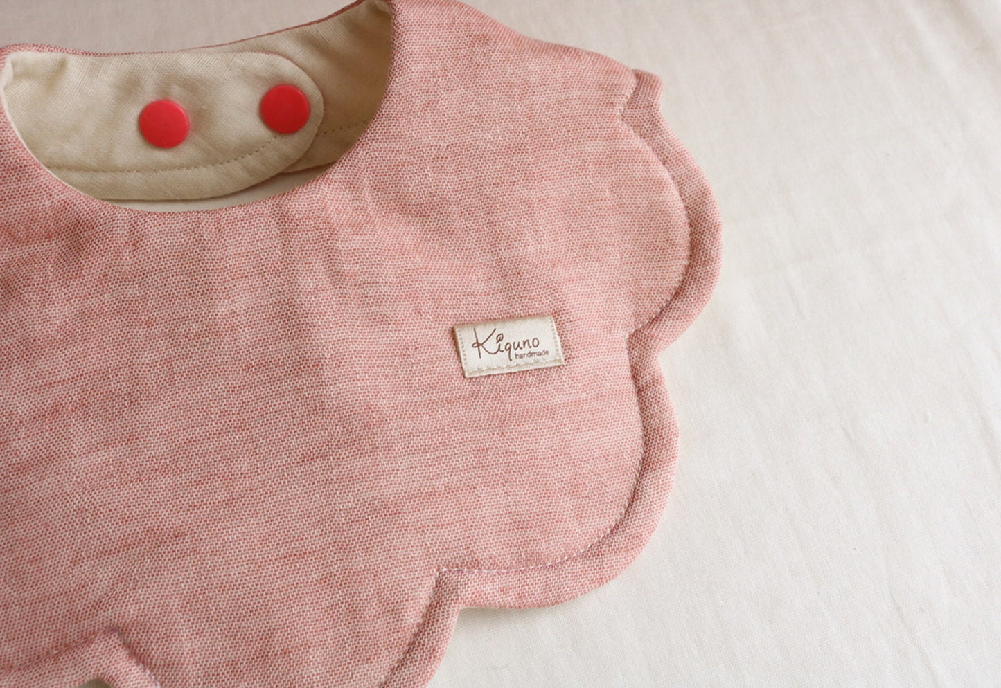 Cherry Pink Scalloped Bib