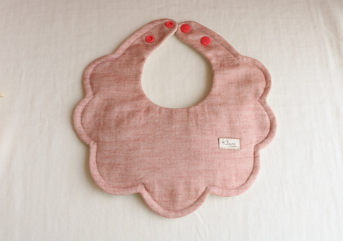 Cherry Pink Scalloped Bib