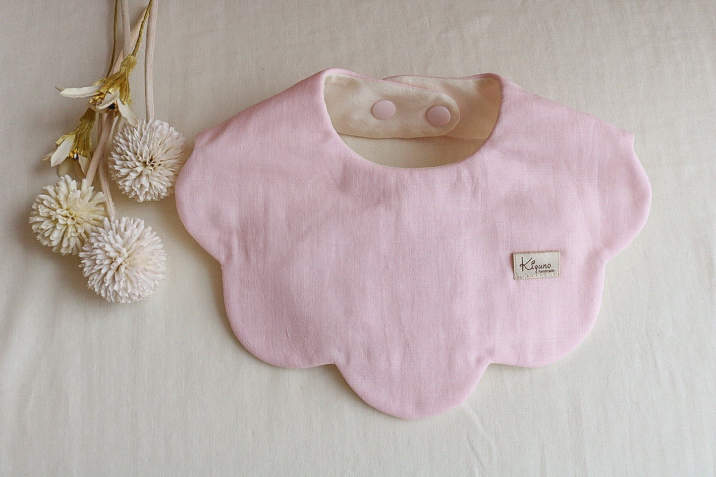 Baby Pink Scalloped Bib