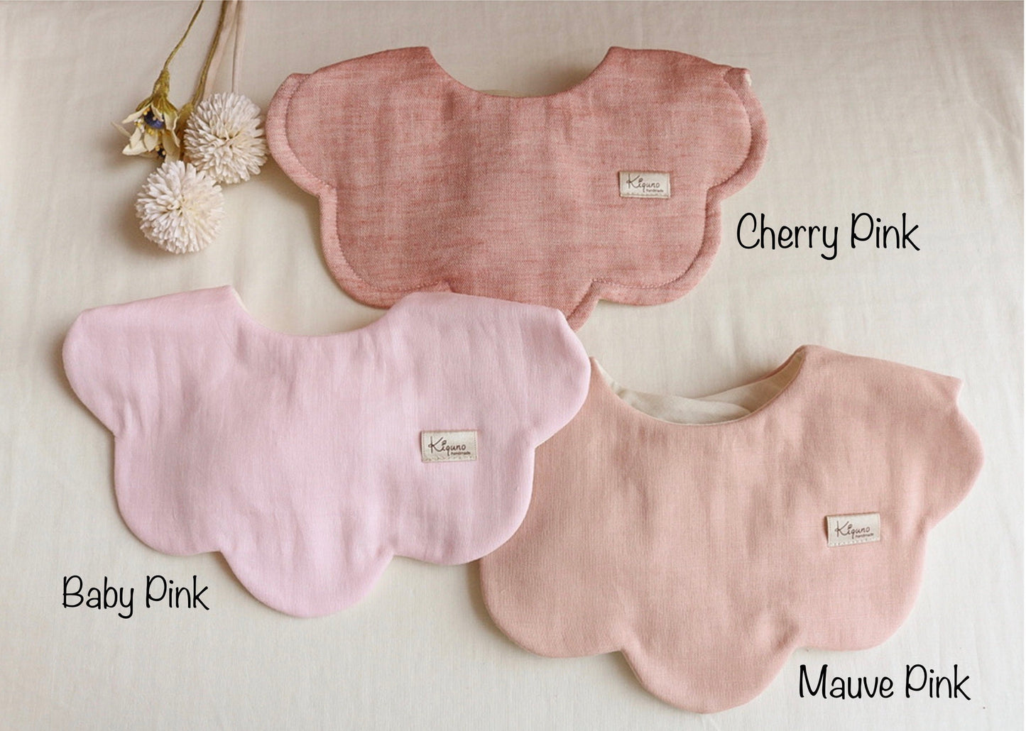 Baby Pink Scalloped Bib