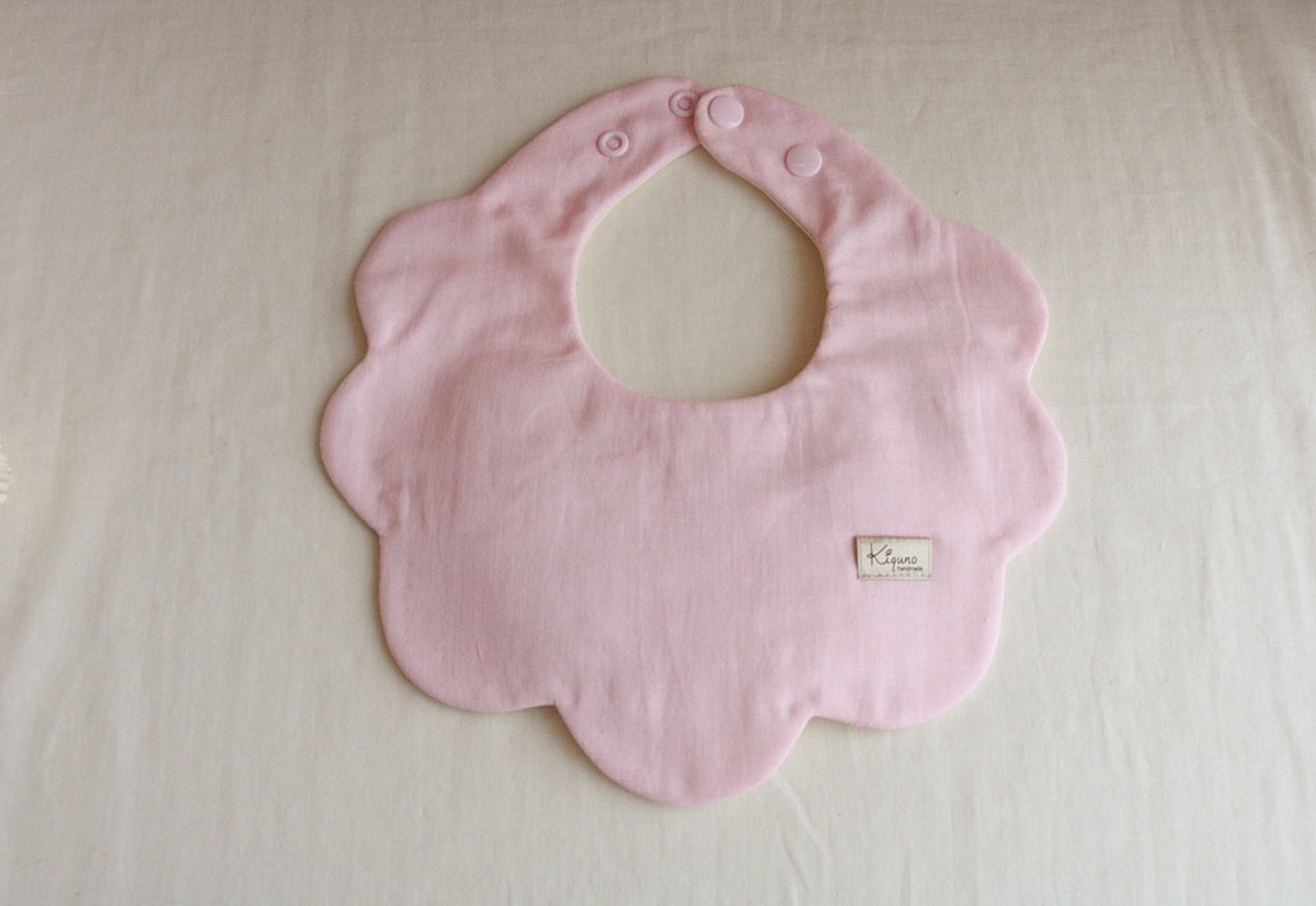 Baby Pink Scalloped Bib