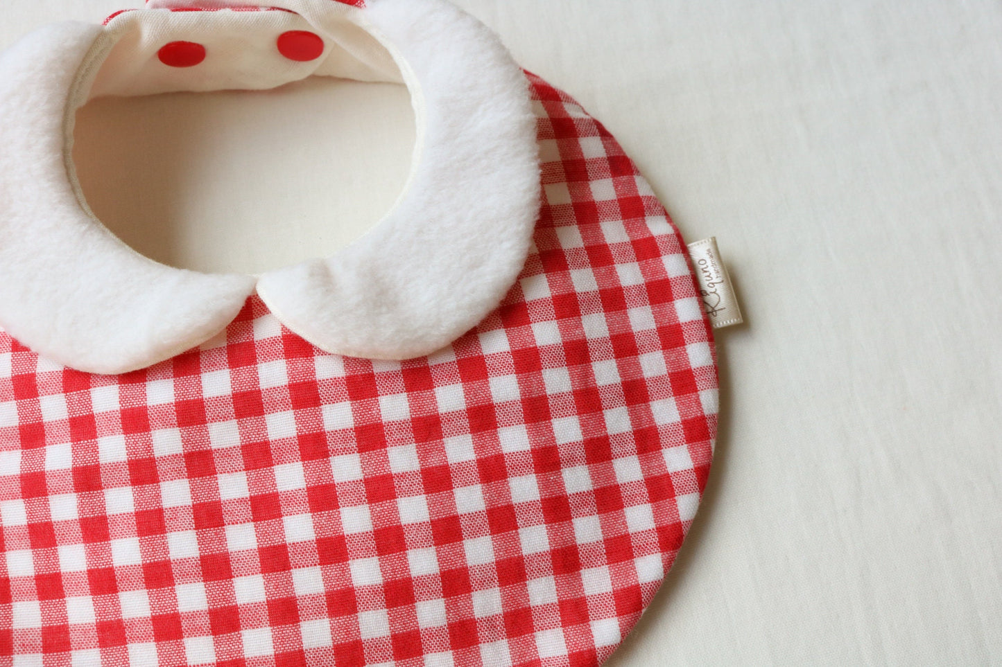 Red gingham check Bib