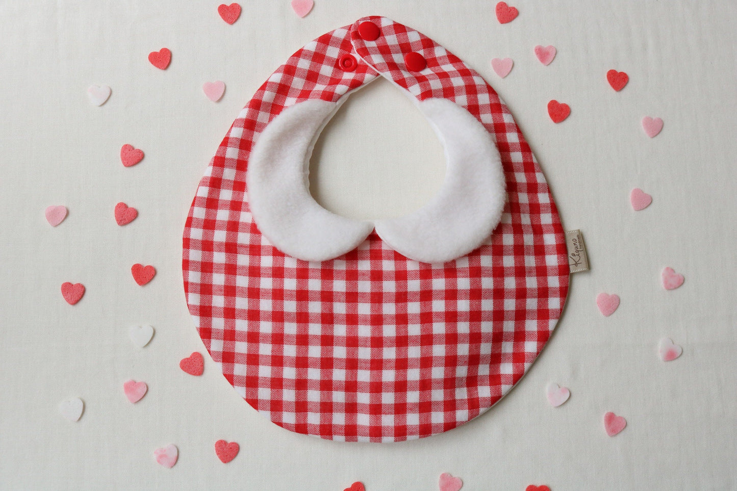 Red gingham check Bib