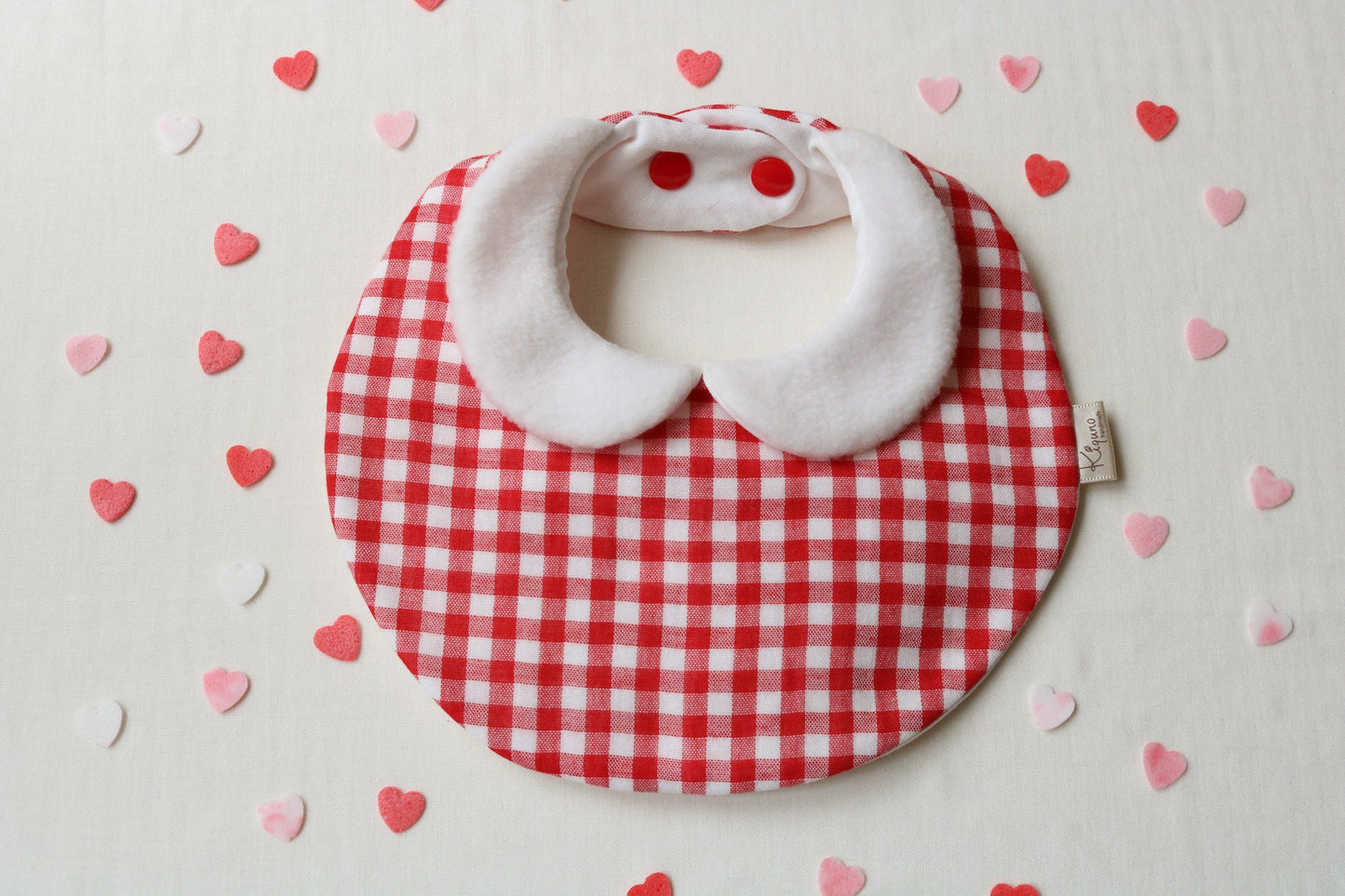 Red gingham check Bib