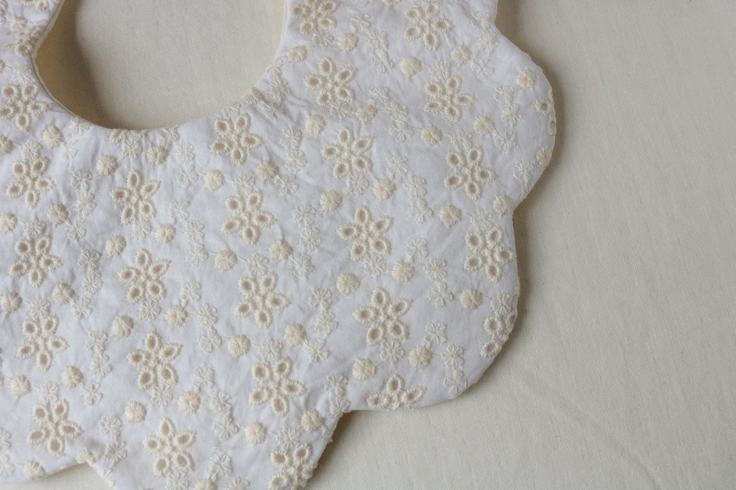 White Scalloped Bib