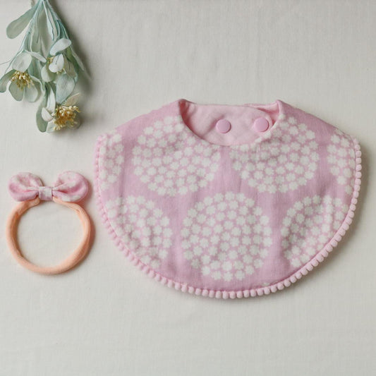 Pink Pom Pom Cotton Bib